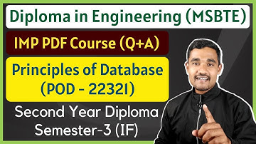 Principles of Database Course | POD - 22321 | Semester 3 | MSBTE | I Scheme | SY Diploma