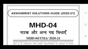 MHD 04 Ignou Solved Assignment