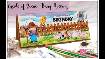 Create A scene - Using Masking Stamping Technique | Mudra Stamping Mask Sheet