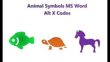 Animal Symbols In MS Word | Alt X codes Shortcut Key, Domestic Animals Symbols MS Word !