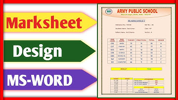 How to create Marksheet in MS Word in hindi? | School Marksheet design in word