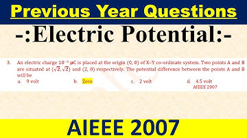 An electric charge 10−3 μC is placed at the origin (0, 0) of X–Y co-ordinate system. Two points A an