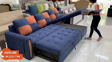 🇻🇳MẪU GHẾ SOFA GÓC KÉO RA THÀNH GIƯỜNG BỌC VẢI NỈ