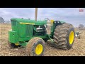 5020 Repower 8V71T Detroit Diesel Tractor Plowing