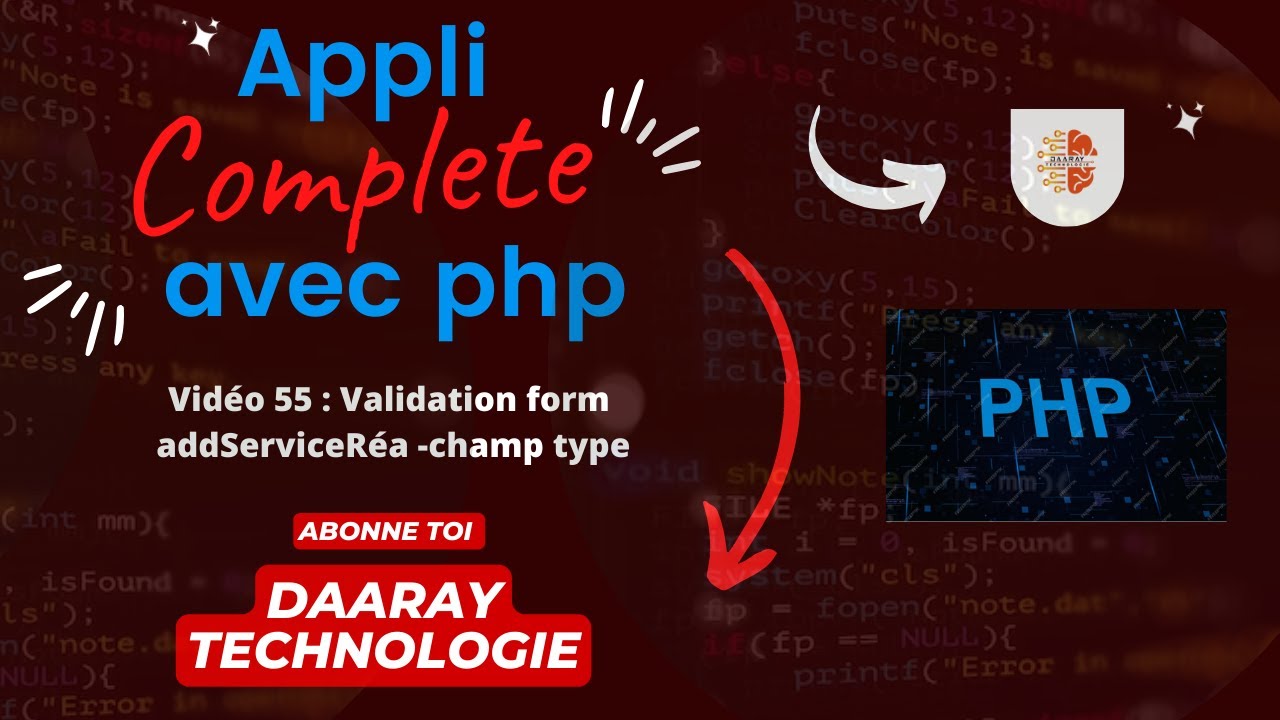 Vidéo 55 : Validation form addServiceRéa -champ type - YouTube