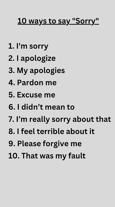 🔟 Different Ways to Say “Sorry” in English