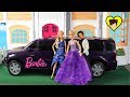 Gemelas Barbie Rutina  para Baile Escolar con Limosina y Vestidos de Fiesta!