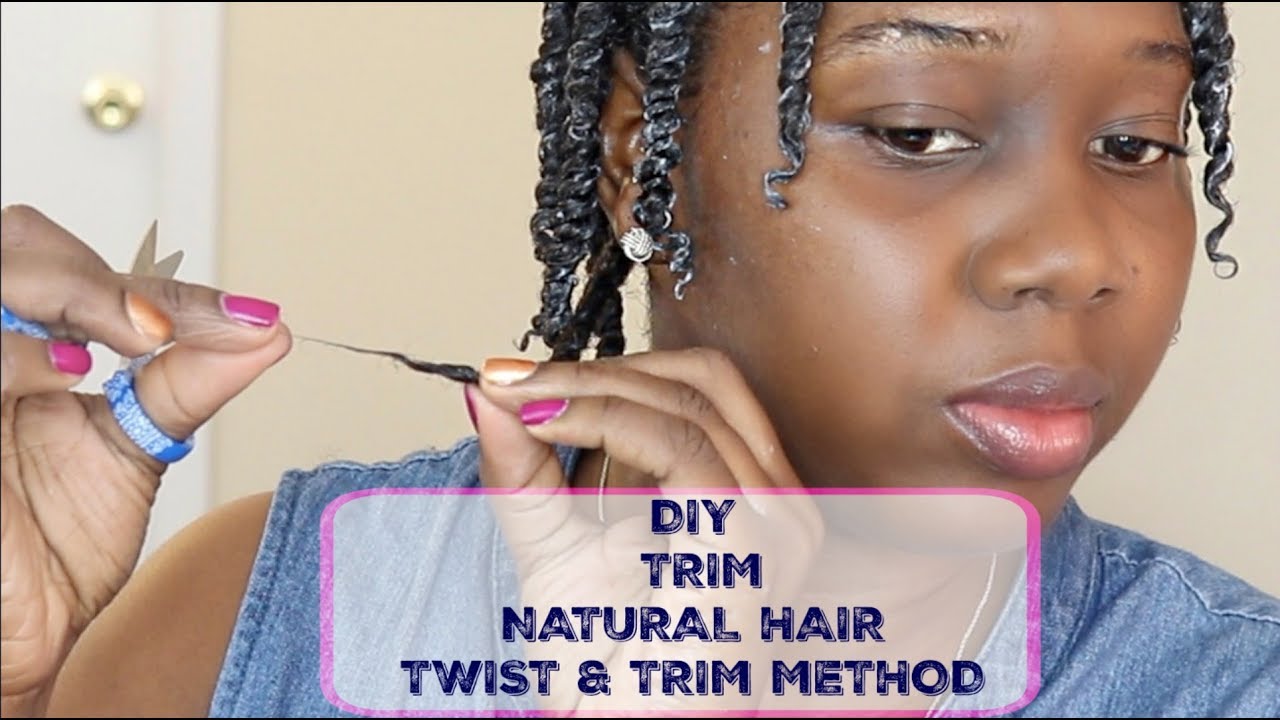 DIY How to Trim Natural Hair | Twist and Cut /Trim Method - YouTube