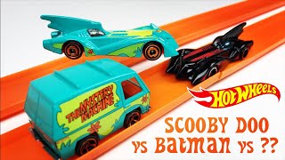 Hot Wheels Mystery Machine vs The Batman Brave and the Bold Batmobile vs ? Drag Race