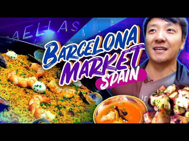 SPANISH BRUNCH at BEST FOOD MARKET in Spain! La Boqueria Market in Barcelona Spain | Strictly Dumpling