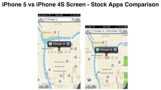 iPhone 5 vs iPhone 4S Screen - Stock Apps Comparison screenshot 2