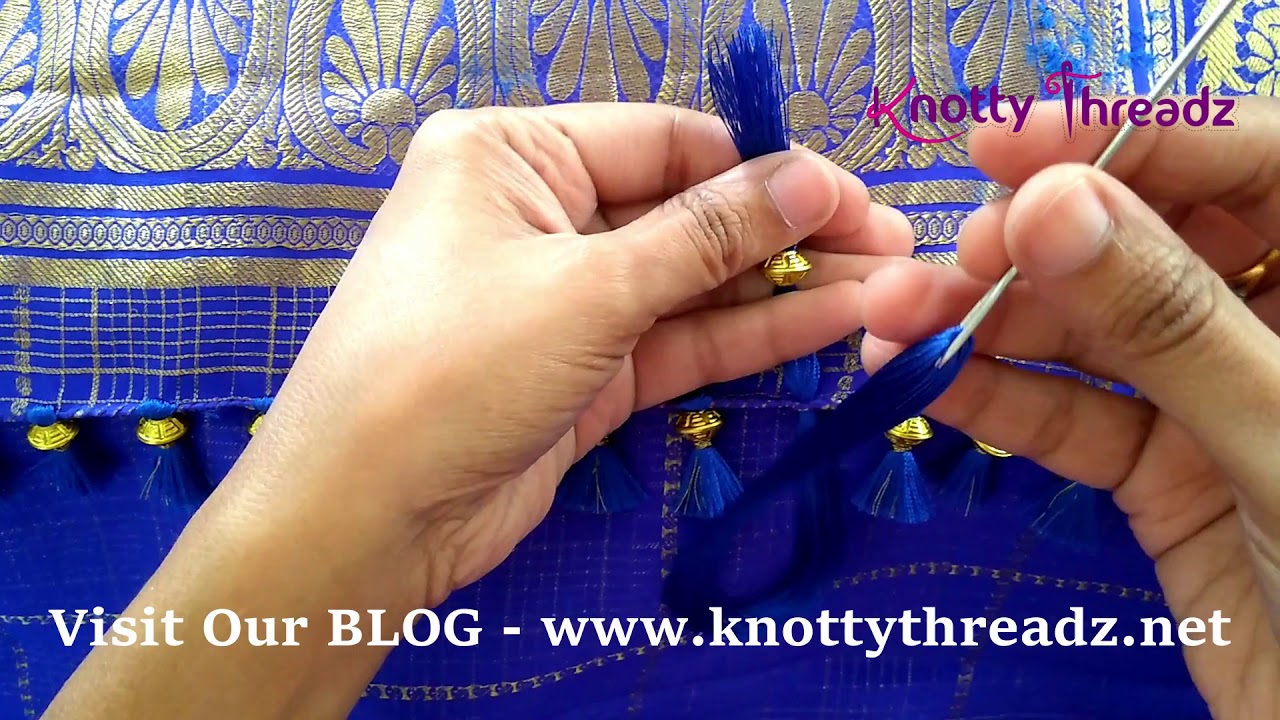 Easy Saree Kuchu With Beads in Less Than 1 Min | Full Saree Within 1 Hr | www.knottythreadz.com