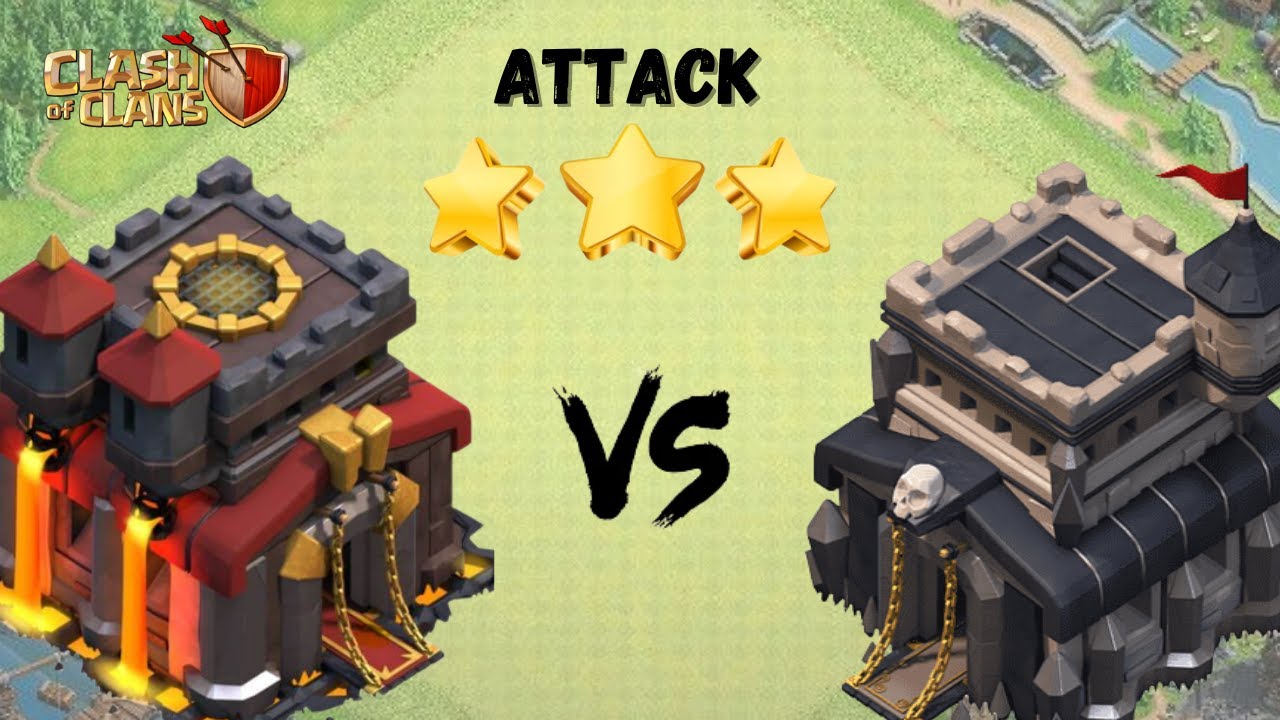 Th 9 vs 10 3 star air attack / Th 9 attack strategy / Th 10 defence vs Th 9 / Clash Of clans / Th 9