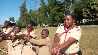 Sensational Flag Hosting by Emuhaya Scouts during the Founders Day Camp on 15/02/2020 at Ebunangwe