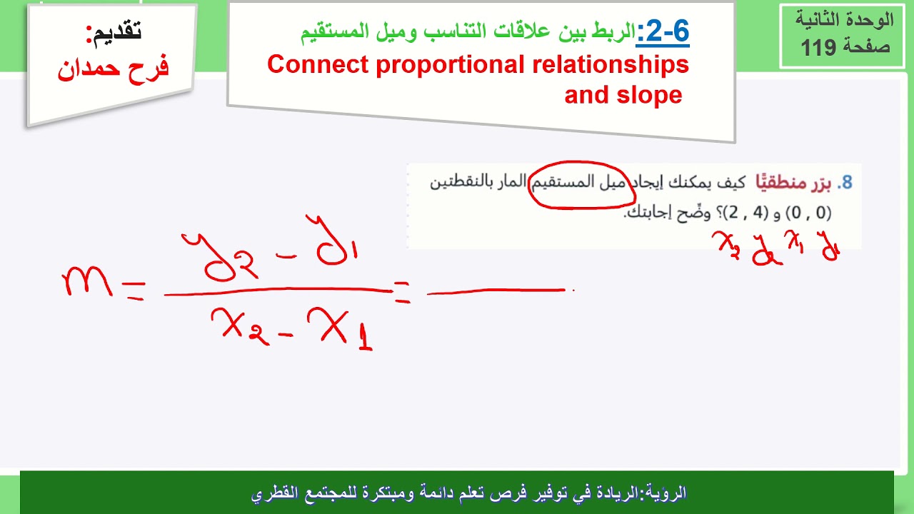 الربط بين علافات التناسب والميل6 2