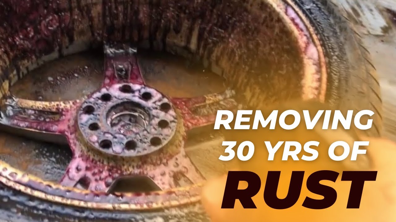 Getting rid of over 30 years of dirt and rust on my MR2 wheels - YouTube
