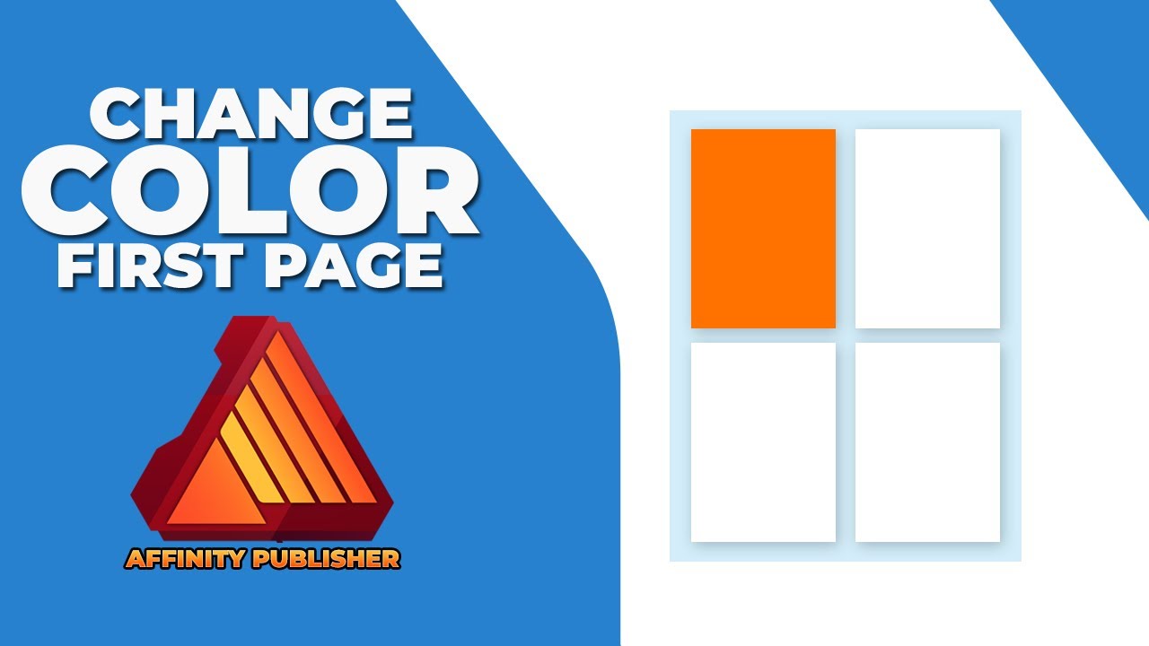 How to change color of first page in affinity publisher - YouTube