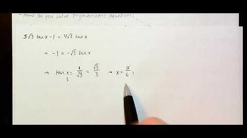 Precalculus - Trig Equations Part I