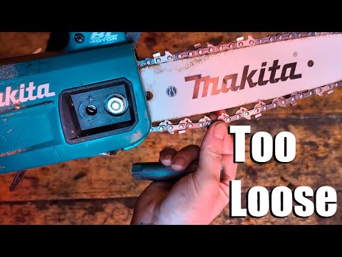 Tightening Chain On Makita Electric Chainsaw (DUC254Z) - YouTube