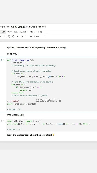 Python – Find the First Non-Repeating Character in a String 🚀 # ...