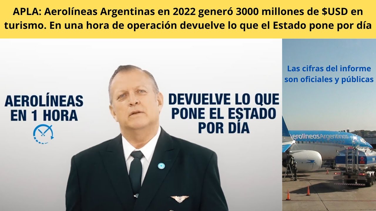 Aerolíneas Argentinas aportó 3.000 millones de dólares al PBI