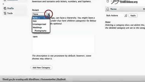 WordPress - How to add categories