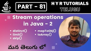 P81 - Java Stream Operations – 2 | distinct, limit, skip, mapToObj, toArray