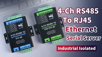 4Ch RS485 To RJ45 Ethernet Serial Server, Rail-Mount Industrial Isolated, Modbus Gateway, Option PoE