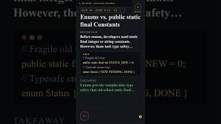 Day 50 Pt 8/10: Enums vs. public static final Constants #Shorts News
