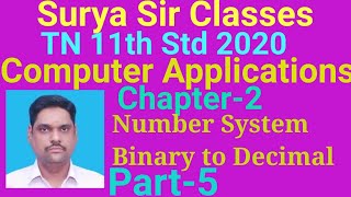 11th Std Computer Applications Chapter-2 Number System part-5