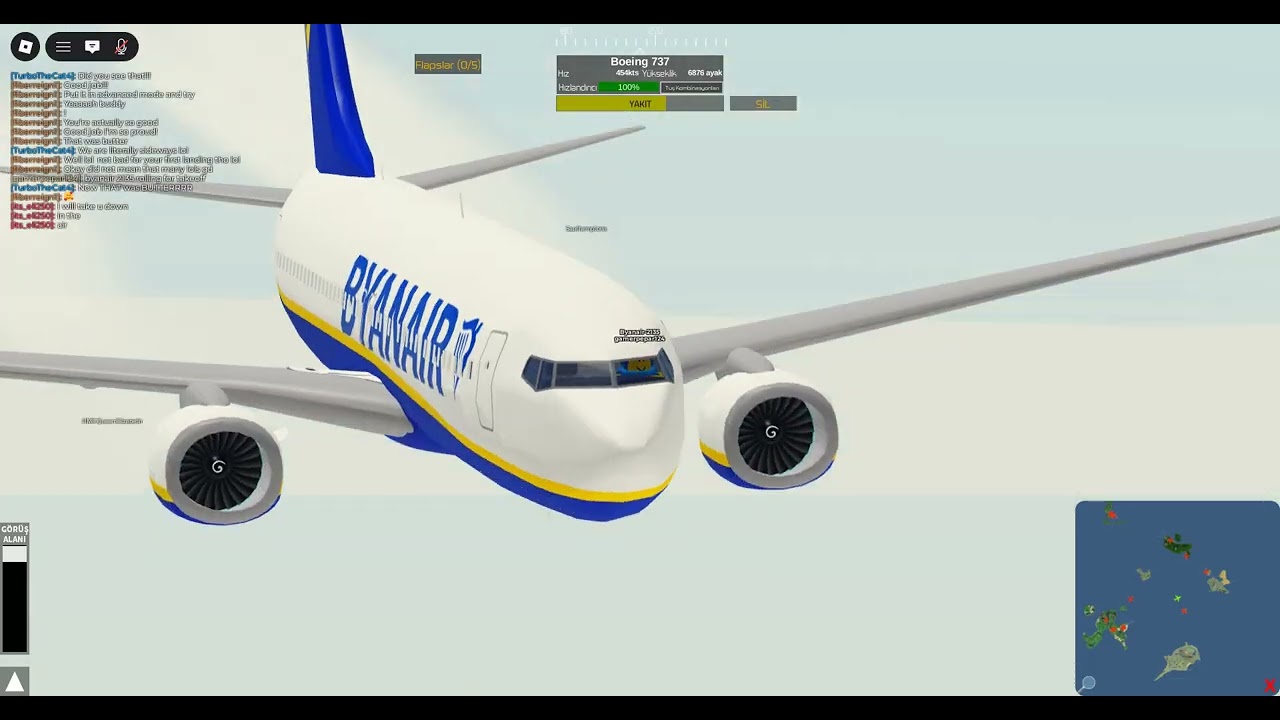 Takeoff The Greater Rockford Aiport Landing İn İzolirani Airport With Byanair Airlines Boeing 737
