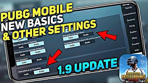 PUBG MOBILE 1.9 UPDATE NEW BASICS & OTHER SETTINGS FULL EXPLAINED IN HINDI || KO EXOTIC GAMING ||
