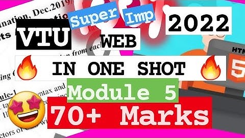 WEB M5 Pass Pack 💯🤩 Super Important [+PDF] 🎯 for 2022 Externals 🔥🔥🔥 6SEM CSE #vtu #2022 #WEB #18CS63