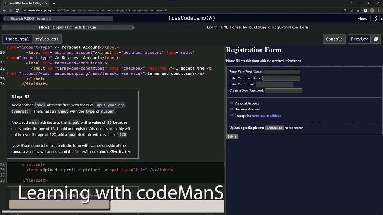 (ARCHIVED) Learn HTML Forms by Building a Registration Form - Step 32 ...