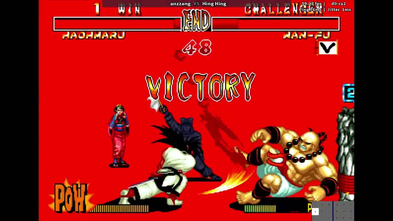 Haomaru Hanzo vs Galford Wann-fu (Hing Hing) Samurai Showdown 2