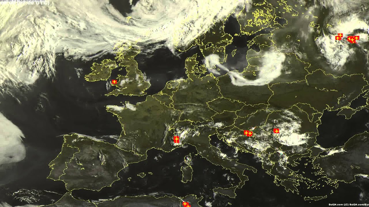 Sat24 lightning video impression for Tuesday, July 09, 2013 - YouTube