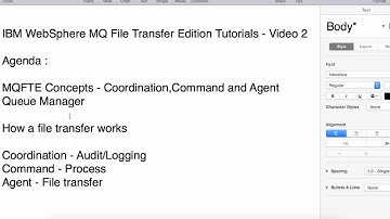 IBM WebSphere MQ File Transfer Edition ( WMQFTE ) - Basic Concepts - Video 2