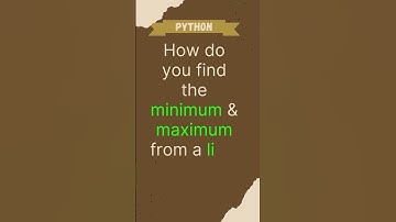 How do you ❓ find the minimum & maximum from a list?  #python
