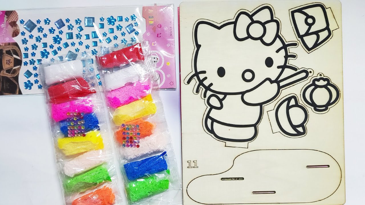 Coloring Hello Kitty with Foam Clay for Kids, children🎨foam clay