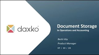 Armazenamento de documentos em operações e contabilidade Daxko