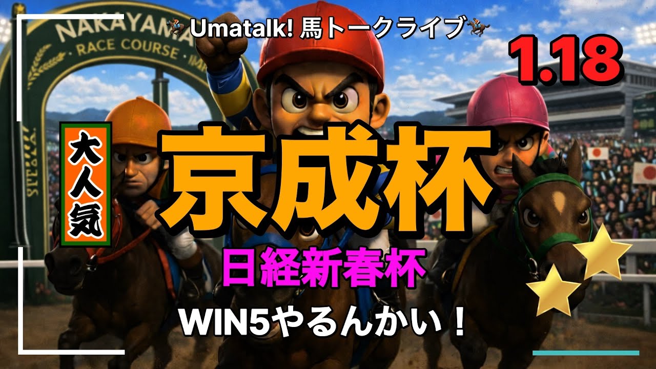 【WIN5】日経新春杯と京成杯のWIN5と中央競馬予想ライブ 📱