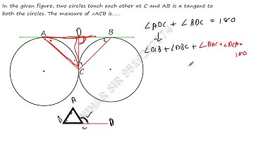 In the given figure, two circles touch each other at C and AB is a tangent to both the circles