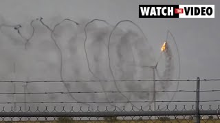 Download Lagu Wind turbine catches fire in Texas MP3