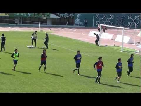 2012 4.7 FC岐阜ＶＳ京都戦　ピッチ内練習