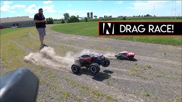 X-MAXX 8S vs SLASH 4x4 3S DRAG RACE - Netcruzer RC