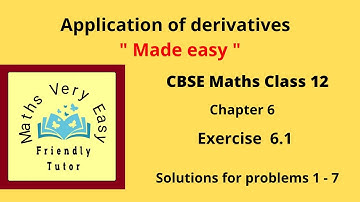Application of derivatives chapter 6 exercise 6.1 (1- 7) cbse class 12 maths in tamil ncert syllabus