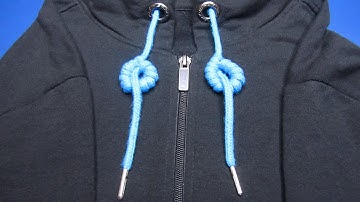 Ave Craft: How to Tie Hoodie Strings for beginners. Instructions for tying O-Ring decorative knot.