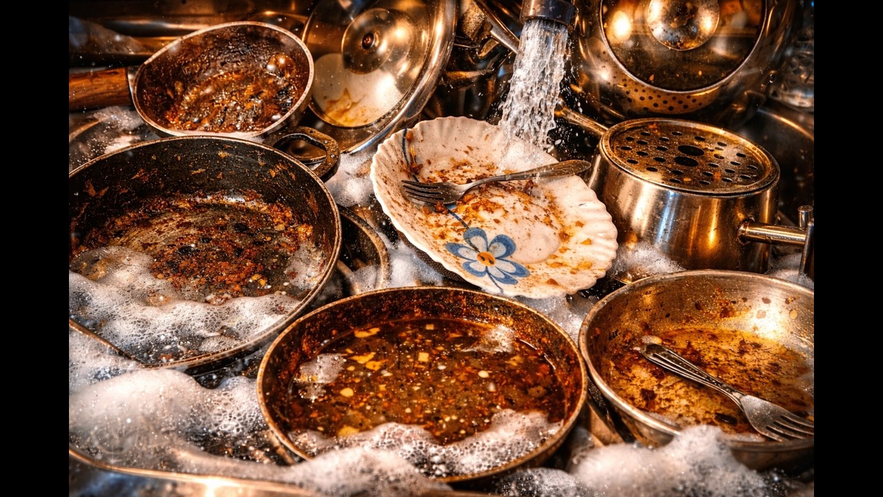 Soft Dishwashing ASMR for Sleep 🌙 | Calm Water Sounds & No Talking Cleaning