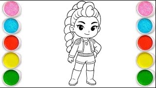 Coloring Huntrix Golden KPop Demon Hunters Coloring Pages