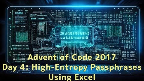 Advent of Code 2017 Day 4: High-Entropy Passphrases Using Excel